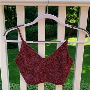 NWT Burgundy Wool Crop Top